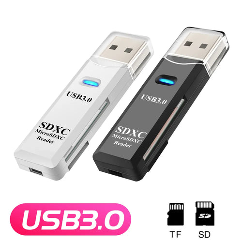 2 IN 1 Card Reader USB 3.0 Micro SD TF Card Memory Reader