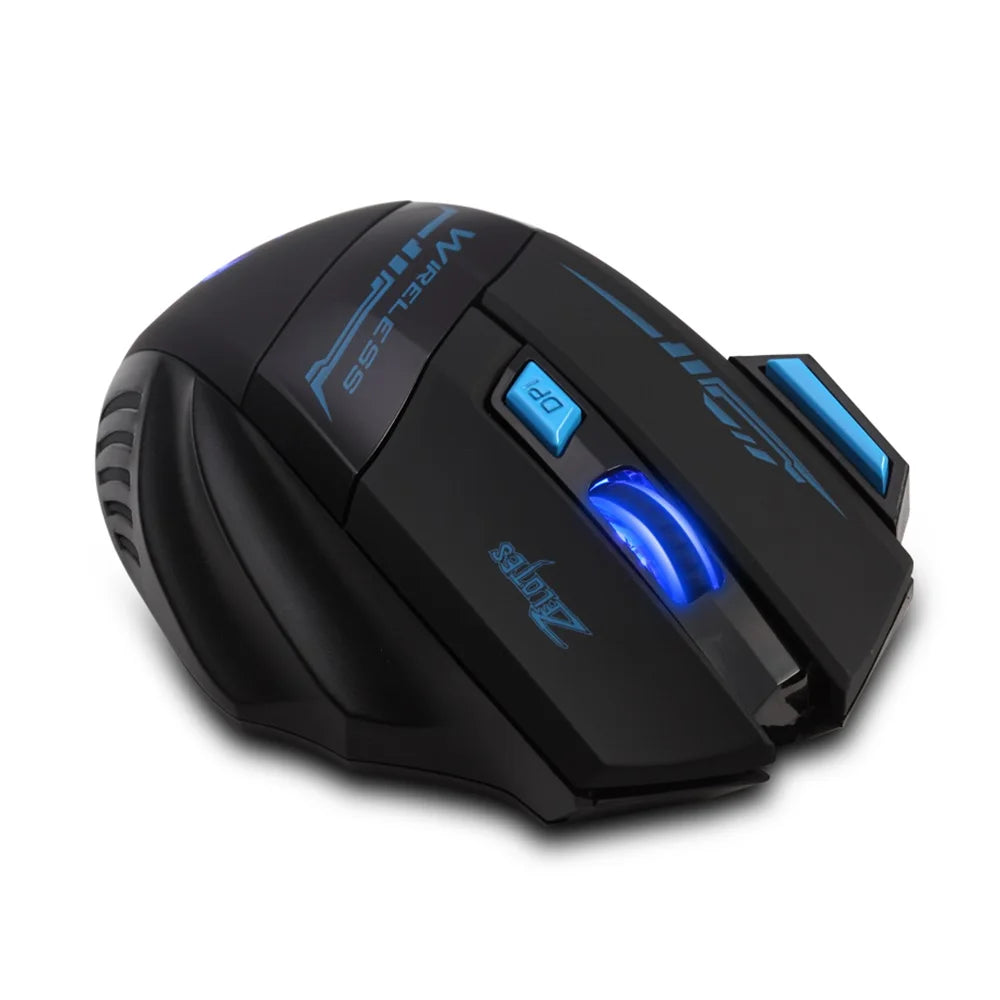ZELOTES F14 LED Optical Computer Mouse Wireless 2.4G 2400 DPI 7 Buttons Wireless Gaming Mouse Colorful Breathing Lights Mouse