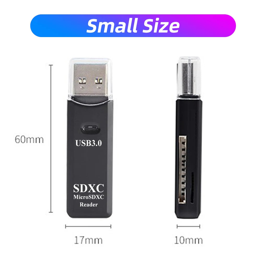 2 IN 1 Card Reader USB 3.0 Micro SD TF Card Memory Reader