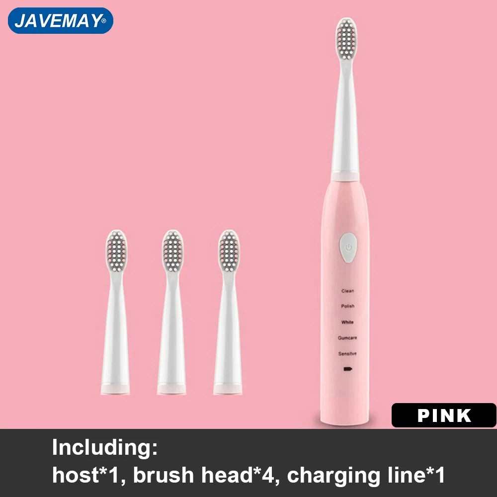 Powerful Ultrasonic Electric Toothbrush USB Charge Rechargeable Tooth Brush