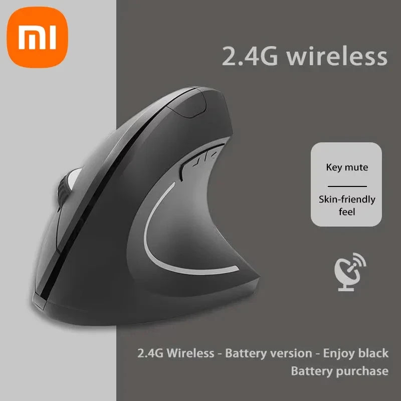 Xiaomi Wireless Bluetooth Vertical Mouse Personalised Side Grip Ergonomic Rechargeable 2.4G Mute Gaming Mouse For PC Computer