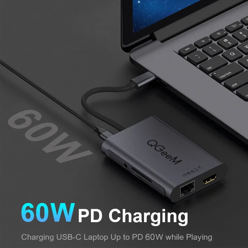 QGeeM 8 in 1 USB C Hub