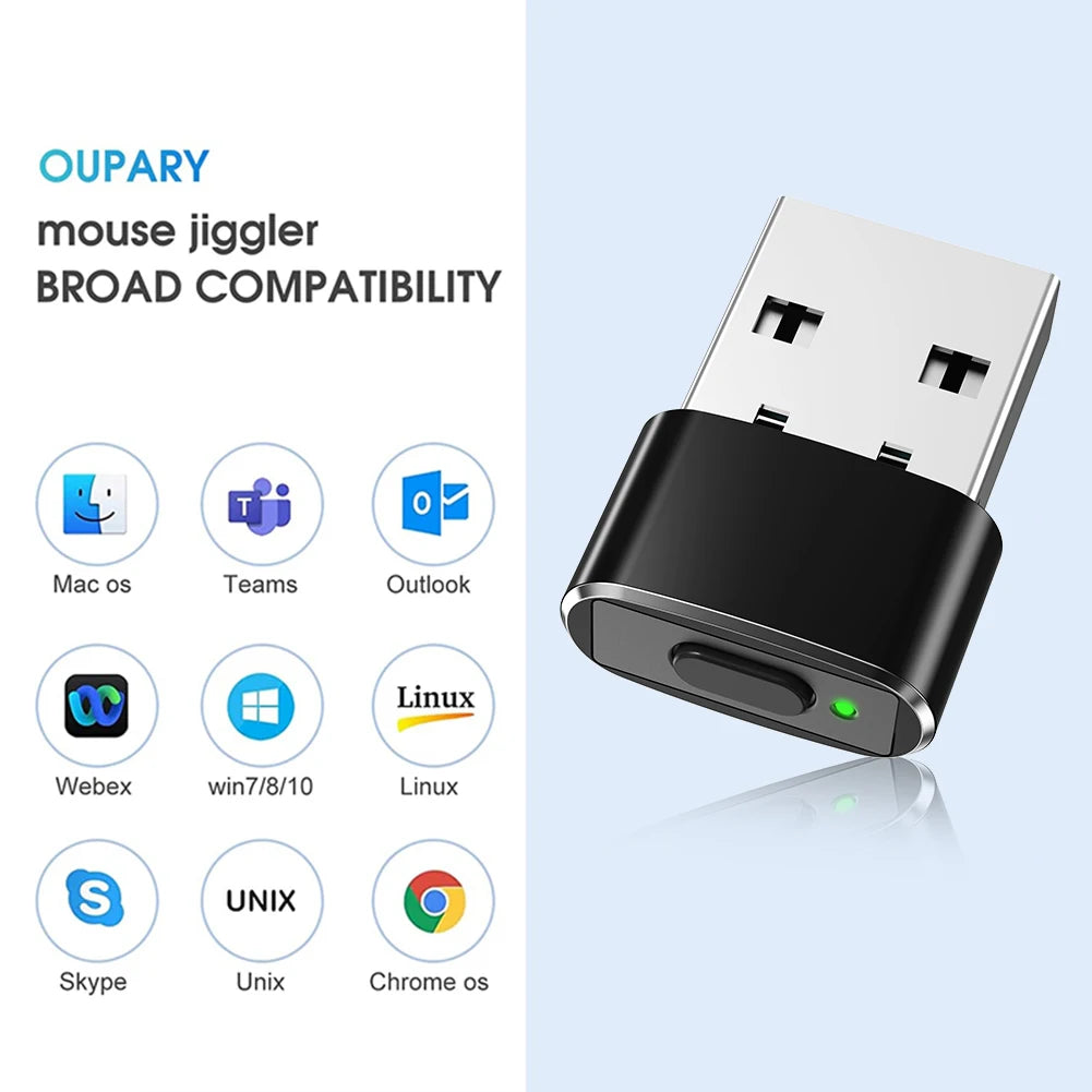 Mini Mouse Jiggler USB Port Shaker Wiggler Undetectable Automatic Mover For Laptop Keeps Computer Awake Simulate Mouse Movement