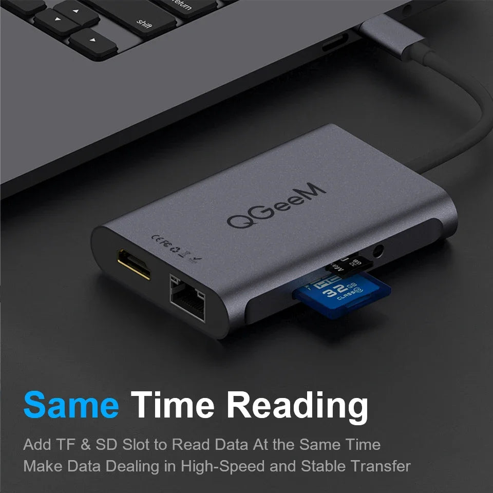 QGeeM 8 in 1 USB C Hub