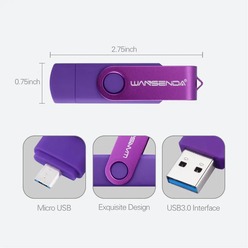 WANSENDA USB 3.0 Flash Drive 8GB 16GB 32GB 64GB 256GB