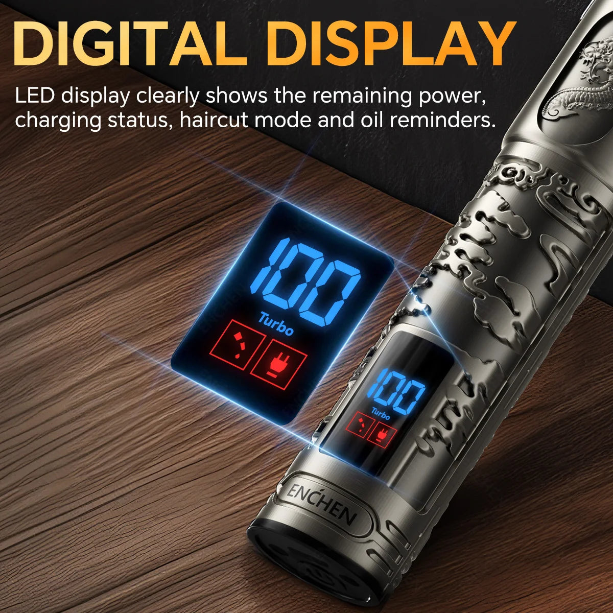 ENCHEN GoldStone 1 Hair Clipper Professional Electric Hair Trimmer for Men Lightweight Quiet Running Adjustable Taper Control