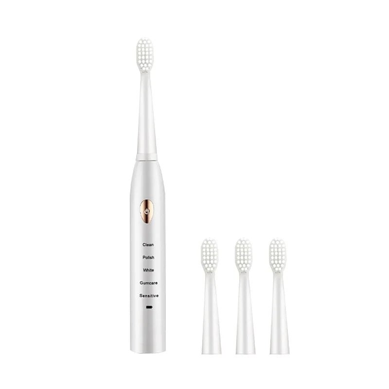 Adult Black White Classic Acoustic Electric Toothbrush Adult 5-gear Mode USB Charging IPX7 Waterproof Acoustic Electric