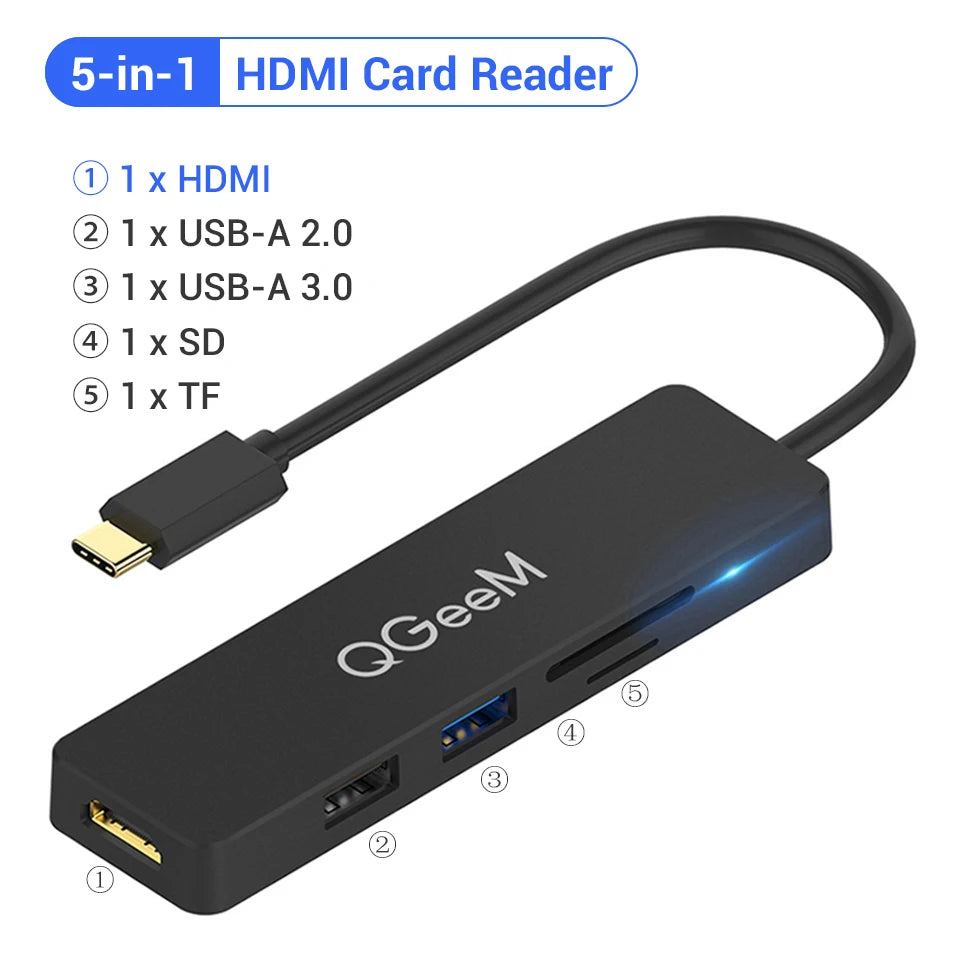QGeeM 8 in 1 USB C Hub