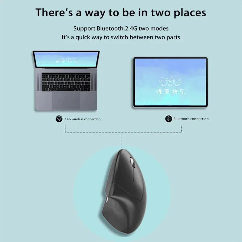 Xiaomi Wireless Bluetooth Vertical Mouse Personalised Side Grip Ergonomic Rechargeable 2.4G Mute Gaming Mouse For PC Computer
