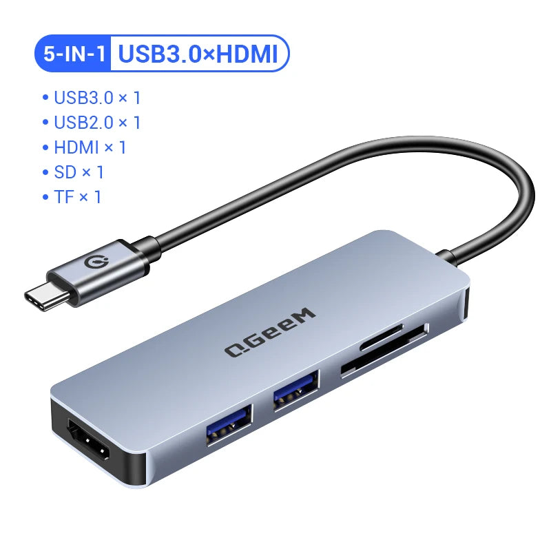 QGeeM 8 in 1 USB C Hub