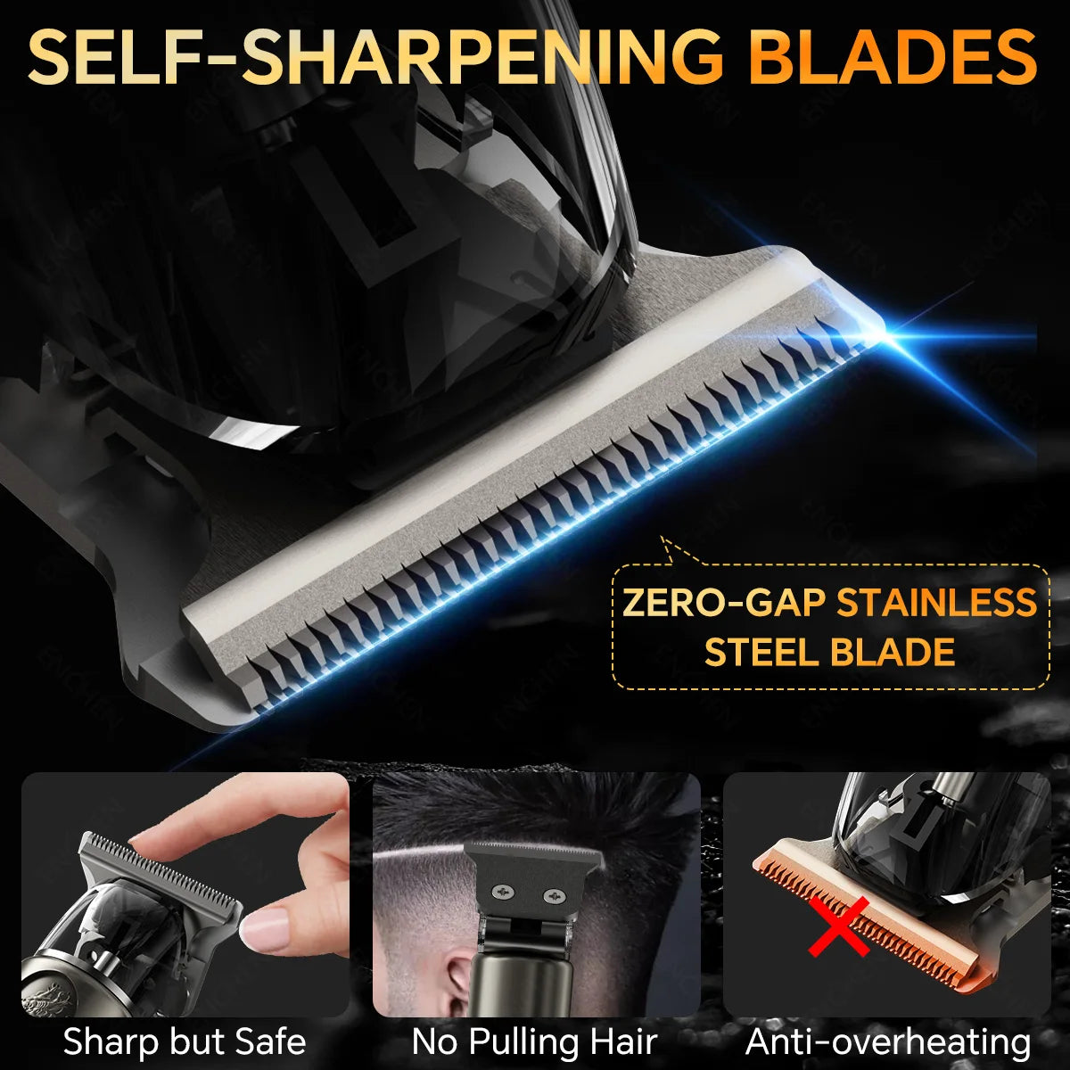 ENCHEN GoldStone 1 Hair Clipper Professional Electric Hair Trimmer for Men Lightweight Quiet Running Adjustable Taper Control