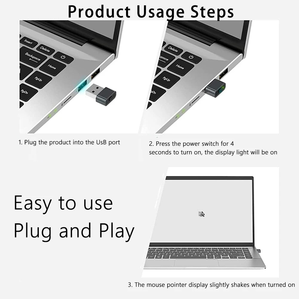 Mini Mouse Jiggler USB Port Shaker Wiggler Undetectable Automatic Mover For Laptop Keeps Computer Awake Simulate Mouse Movement