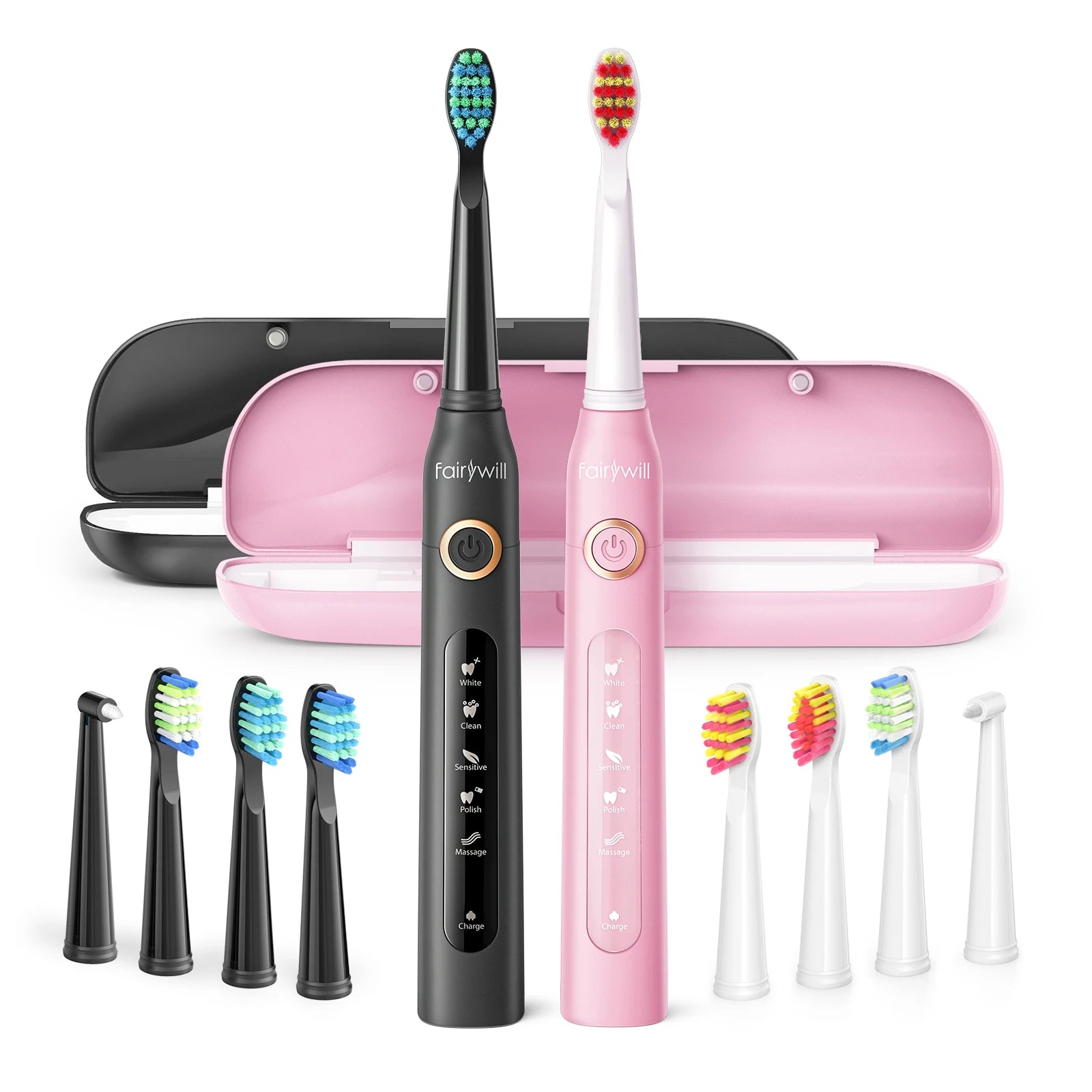 Fairywill Sonic Electric Toothbrush FW-D7 Set USB Charge Toothbrushes